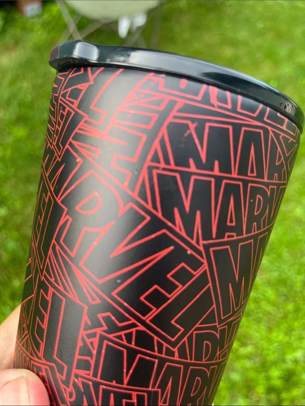 Corkcicle Black Tumbler with Red Logo Pattern - Corkcicle